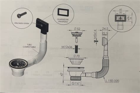 Immagine diagramma tipologie piletta lavello