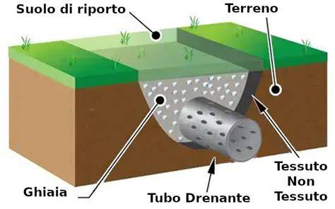 impianti drenaggio sotterraneo in campo agricolo