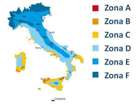 calendario zone climatiche Italia