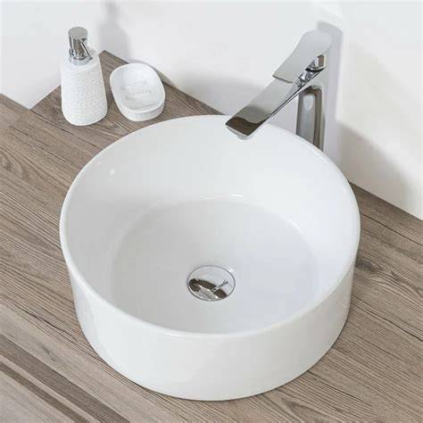 lavabo tondo ceramica bianco lucido