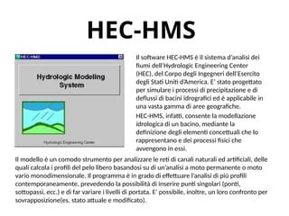 bacino torrente Orcina modellazione HEC-HMS HEC-RAS